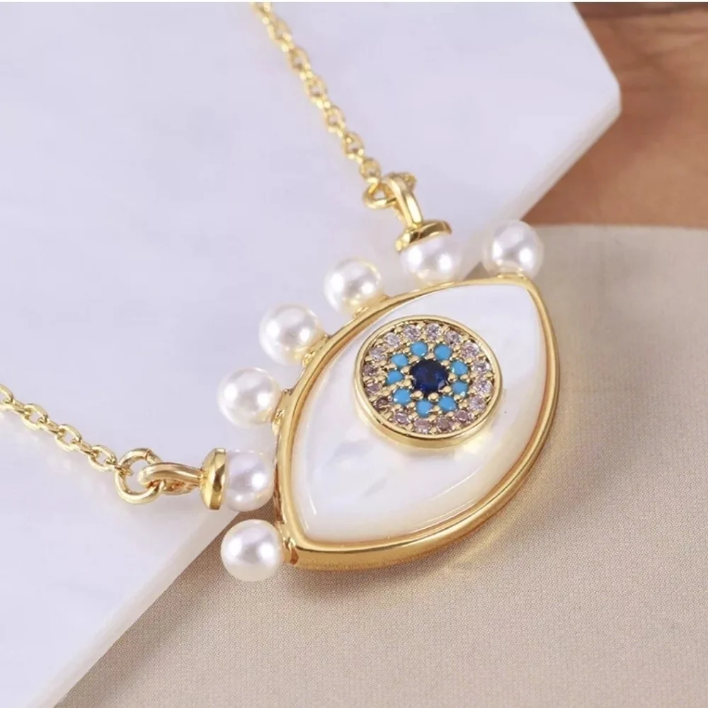👁▪️ Kate Spade▪️ Gold-Tone Mixed Stone Evil Eye Pendant  16in Necklace ✨️👁